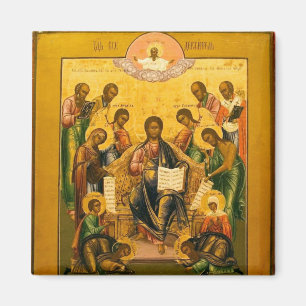 Christ in Majesty with Chosen Saints Orthodox Icon Magnet
