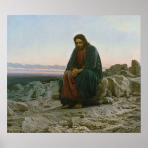 Christ in the Desert by Ivan Nikolaevich Kramskoi Poster