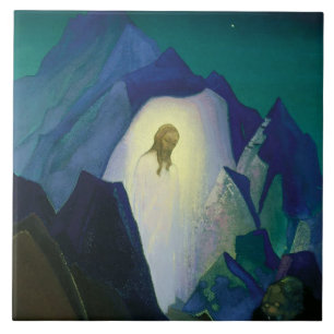 “Christ in the Desert” by Nicholas Roerich Tile