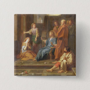 Christ in the House of Martha and Mary 15 Cm Square Badge