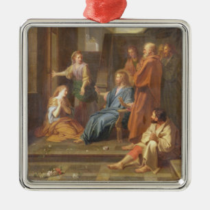 Christ in the House of Martha and Mary Metal Tree Decoration