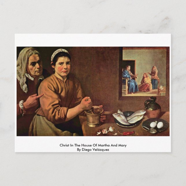 Christ In The House Of Martha And Mary Postcard (Front)
