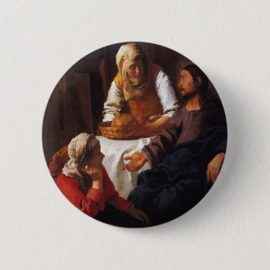 Christ in the House of Mary & Martha 6 Cm Round Badge