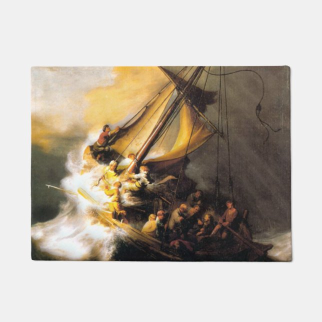 Christ in the Storm on Sea of Galilee- Rembrandt Doormat (Front)