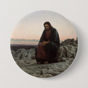 Christ in the Wilderness (by Ivan Kramskoy) 7.5 Cm Round Badge