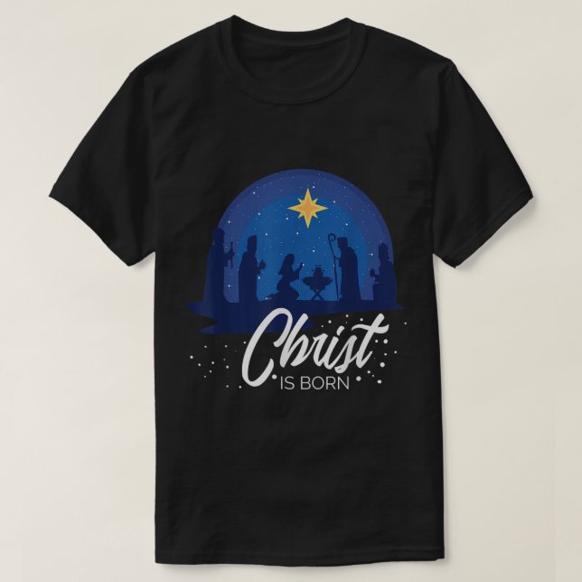 Christ is Born Bible First Christmas Holiday Jesus T-Shirt (Design Front)