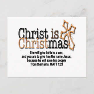 CHRIST IS CHRISTMAS HOLIDAY POSTCARD