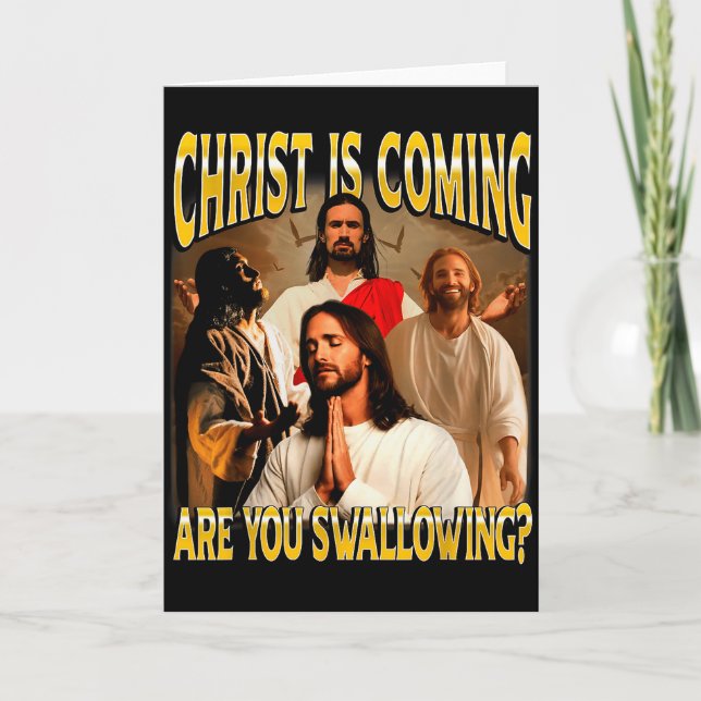 Christ Is Coming Prepare Your Heart Retro Men Wome Card (Front)