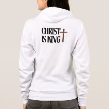 Christ is King | Black Text and Brown Wood Cross