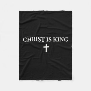 Christ Is King Christian Cross Religious Jesus Men Fleece Blanket