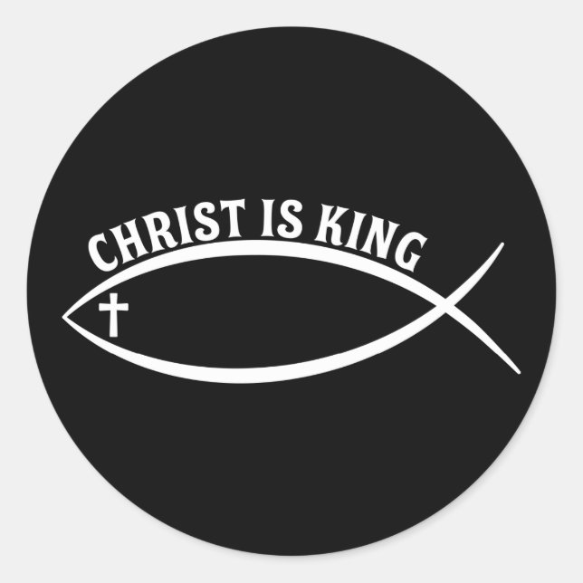 Christ Is King Classic Round Sticker (Front)