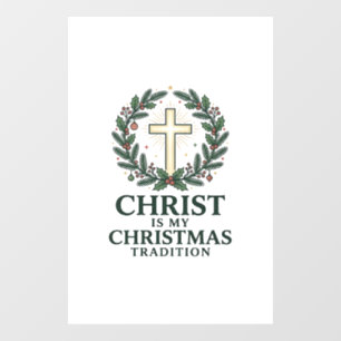 Christ Is My Christmas Tradition Vintage Cross Des