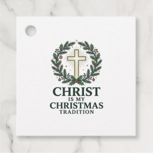 Christ Is My Christmas Tradition Vintage Cross Des Favour Tags