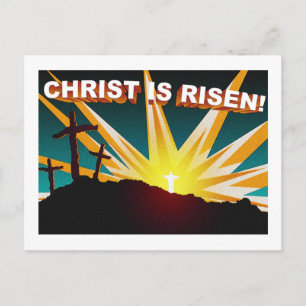 Christ is risen Christian cross gift design Postcard