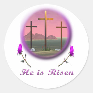 Christ is Risen  Classic Round Sticker