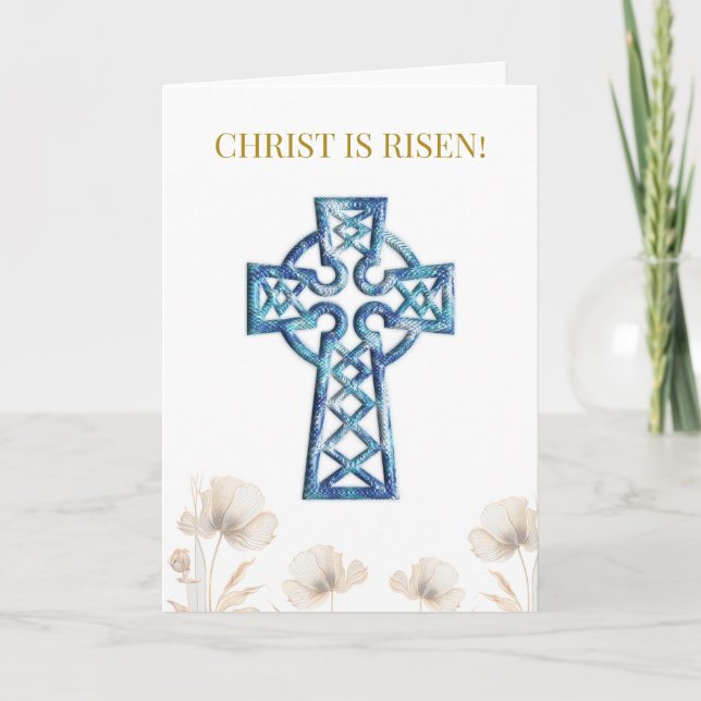 Christ is Risen! Orthodox Christian Pascha Holiday Card (Front)