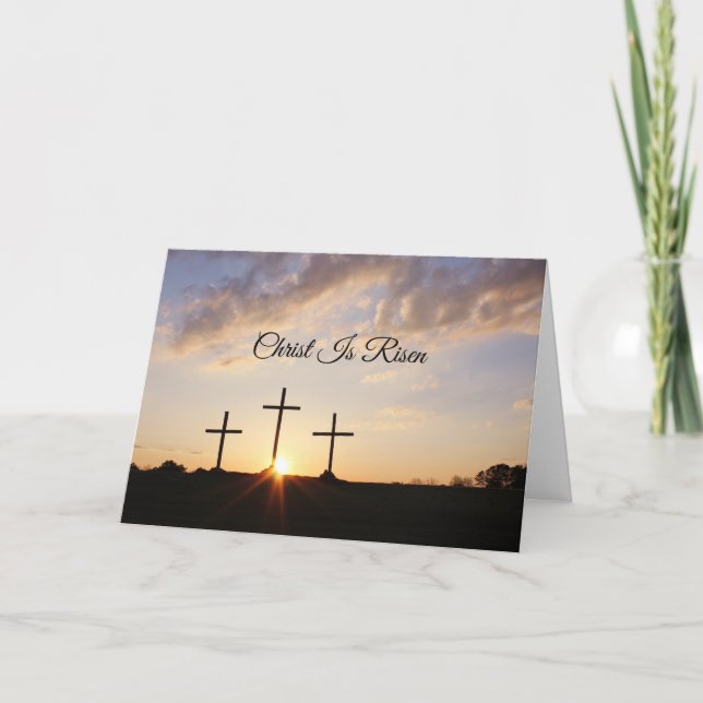Christ is Risen Religious Easter Thank You Card (Front)