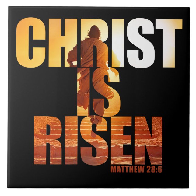 Christ Is Risen - Resurrection of Jesus Easter   Tile (Front)