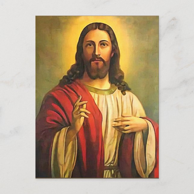 Christ Jesus Blessing Sending His Love Postcard  (Front)