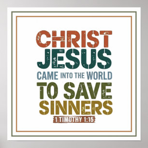 Christ Jesus Came to Save Sinners Vintage Poster