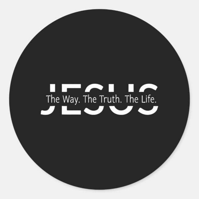 Christ Jesus The Way The Truth The Life Blessed Classic Round Sticker (Front)
