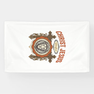 Christ Jesus Vintage Lion Faith Banner