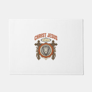 Christ Jesus Vintage Lion Faith Doormat