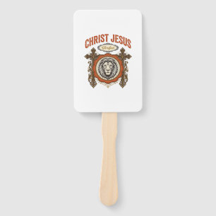 Christ Jesus Vintage Lion Faith Hand Fan