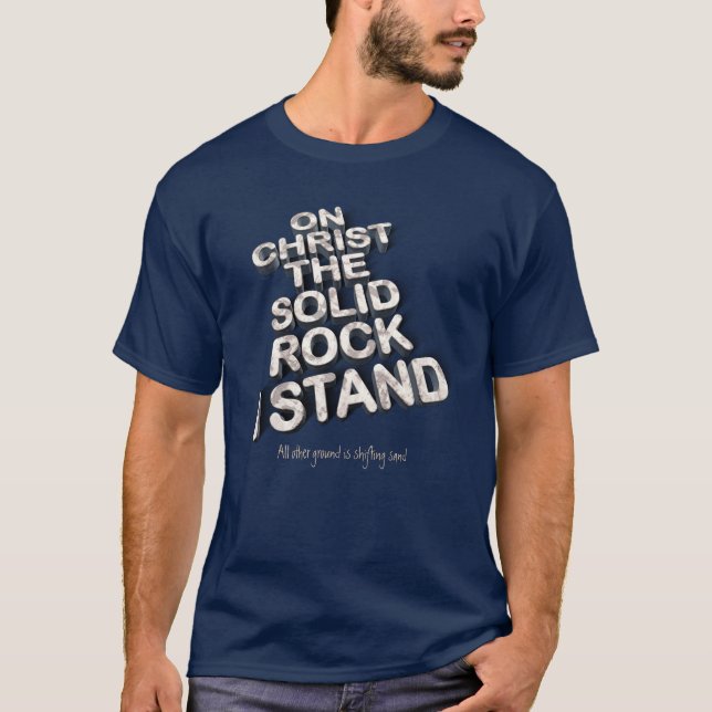 Christ my rock christian bible quote typography T- T-Shirt (Front)