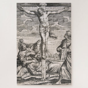 Christ on the cross by Agostino Carracci Jigsaw Puzzle