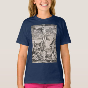 Christ on the cross by Agostino Carracci T-Shirt
