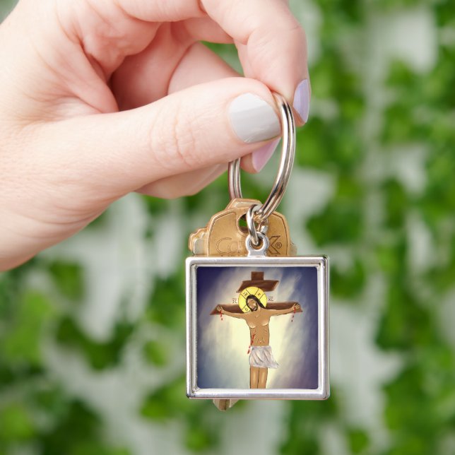 Christ on the Cross Icon Keychain (Hand)