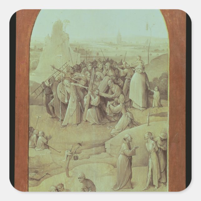 Christ on the Road to Calvary Square Sticker (Front)