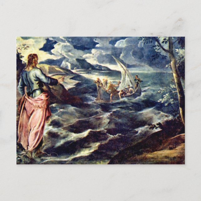 Christ On The Sea Of Galilee By Tintoretto Jacopo Postcard (Front)