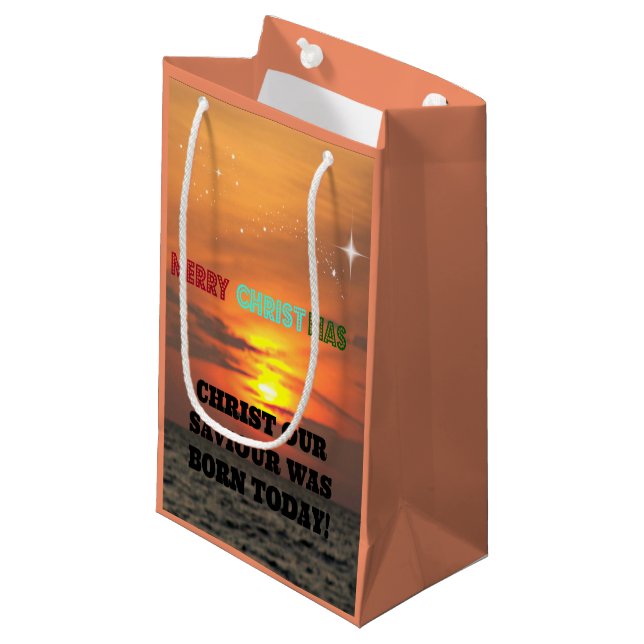 Christ Our Saviour Was Born Today Small Gift Bag (Front Angled)