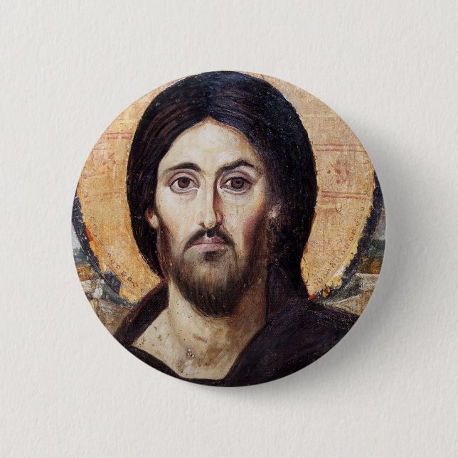 Christ Pantocrator 6 Cm Round Badge (Front)