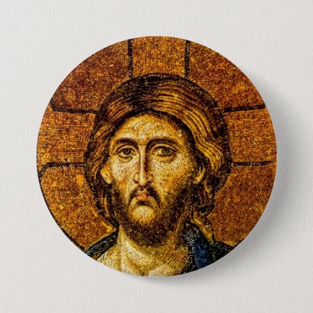 Christ Pantocrator 7.5 Cm Round Badge (Front)