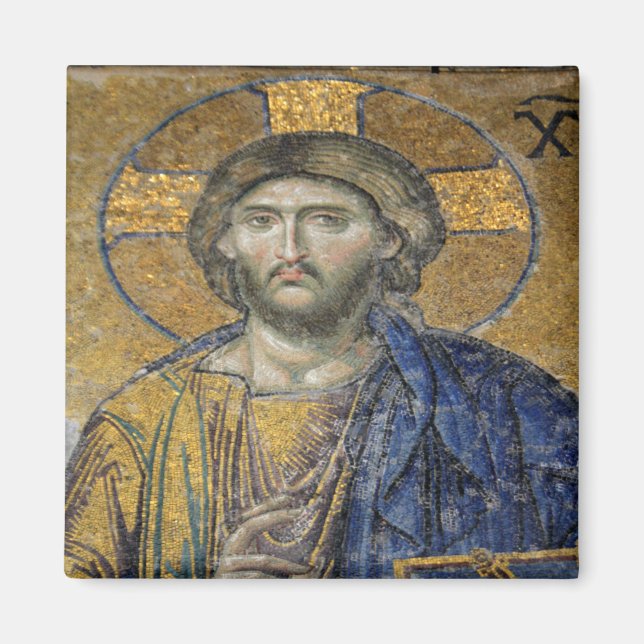 Christ Pantocrator Mosiac Iconic Religious Roman A Magnet (Front)
