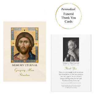 Christ Pantocrator Orthodox Photo Memorial Thank You Card