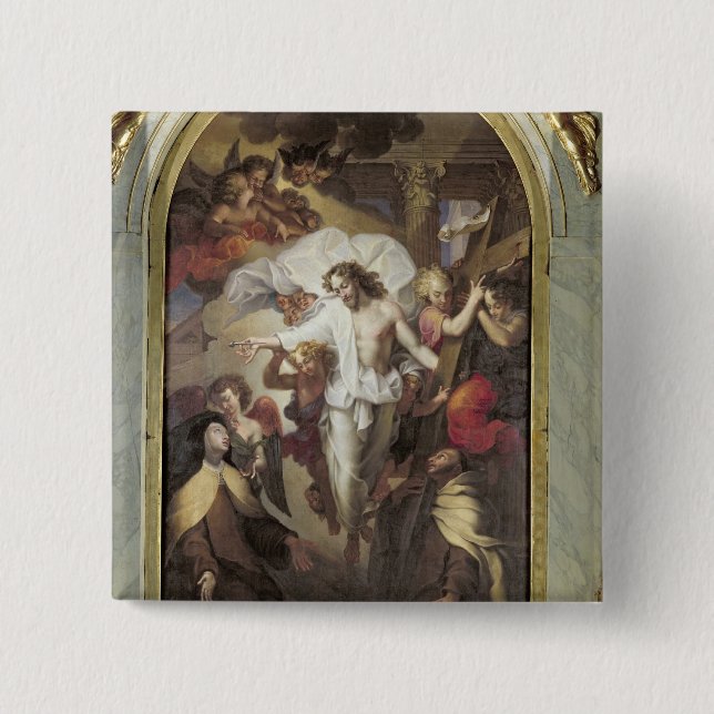 Christ Resurrected 15 Cm Square Badge (Front)