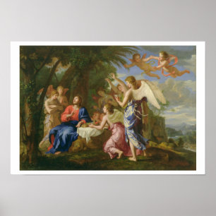 Christ Served by the Angels, c.1650 (oil on canvas Poster