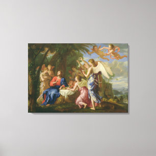 Christ Served by the Angels, c.1650 (oil on canvas Print