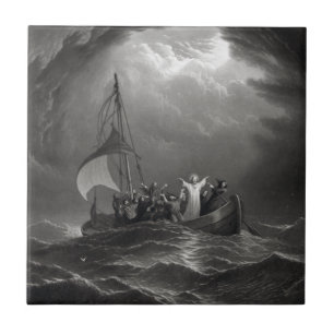 ''Christ Stills the Tempest'' ceramic tile