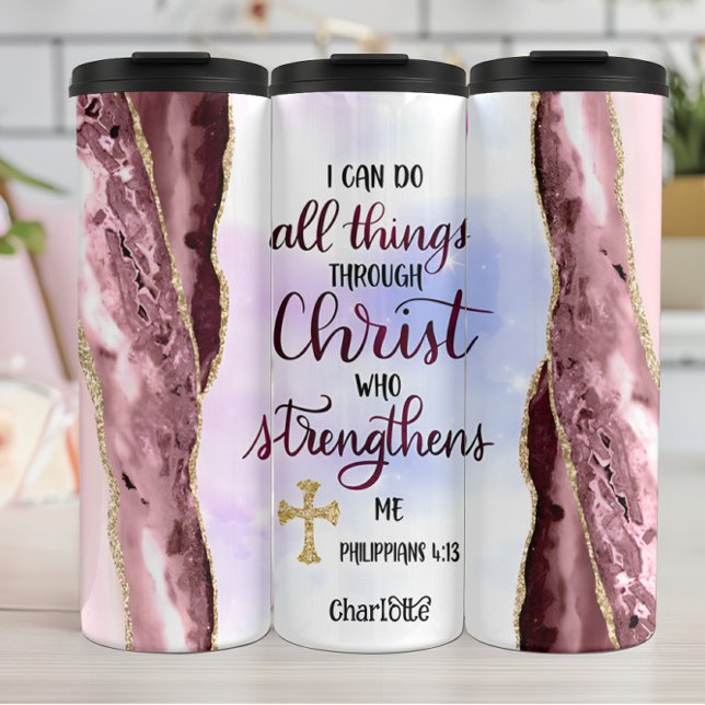 Christ Strengthens: Shimmering Faith Thermal Tumbler (Creator Uploaded)