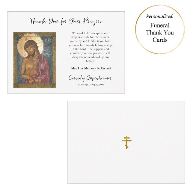 Christ the Bridegroom Orthodox Christian Funeral  Thank You Card (Creator Uploaded)