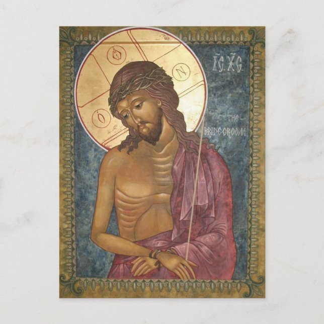 Christ the Bridegroom Sacrificial Kingship Icon Postcard (Front)