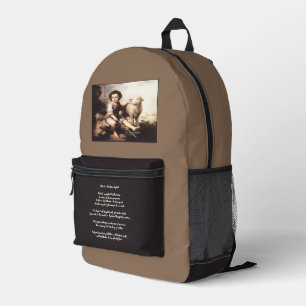 Christ The Good Shepherd Psalm 23 Printed Backpack