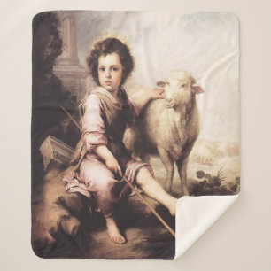 Christ the  Good Shepherd Sherpa Blanket