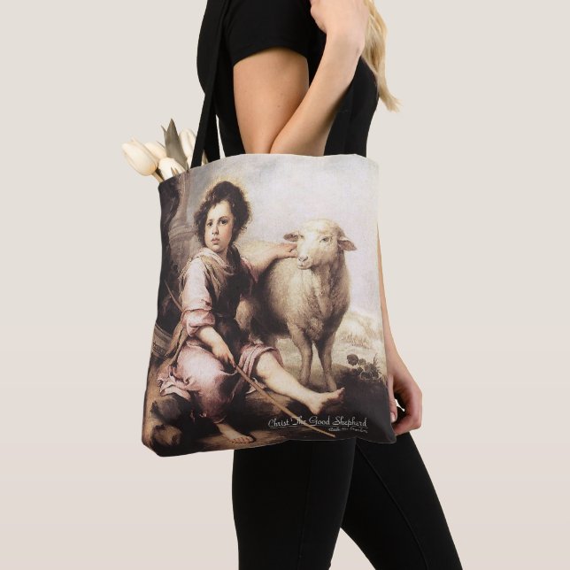 Christ The Good Shepherd Tote Bag (Close Up)