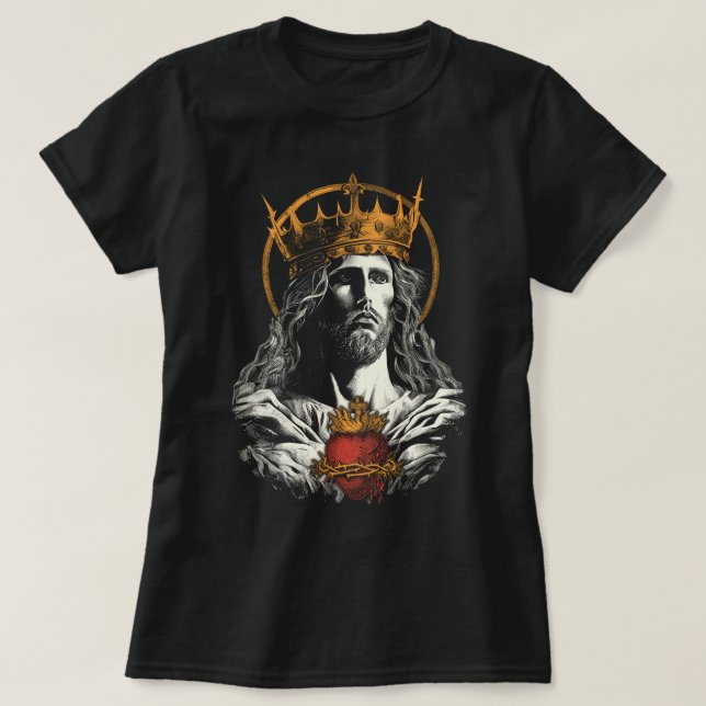 Christ the King Catholic Shirt, Christian Jesus T-Shirt (Design Front)